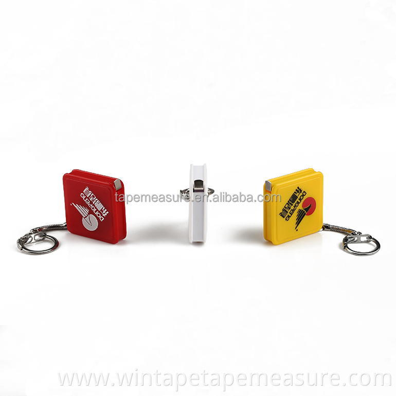 Promotional Customized Your Brand ABS Plastic Pocket Key Holder With Steel Tape Measure